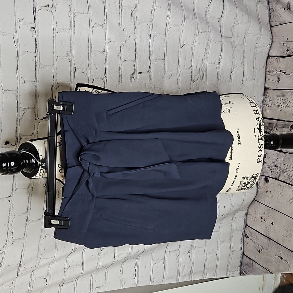H&M Navy High Waist Tie-Front Shorts